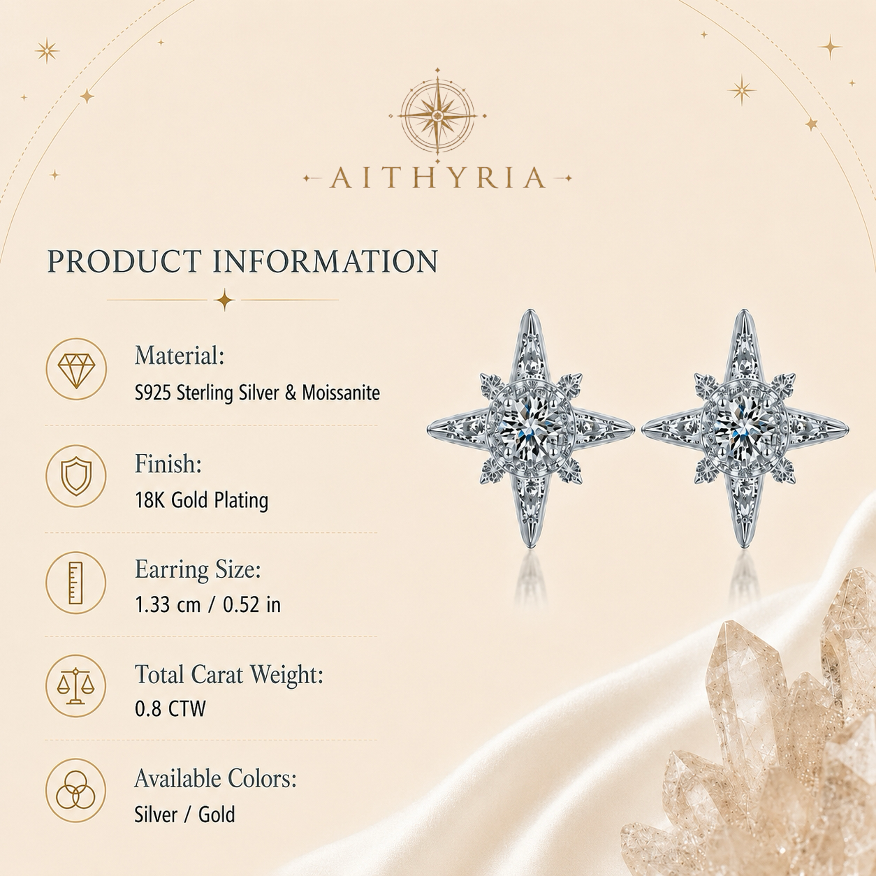 AITHYRIA| North Star Stud Earrings